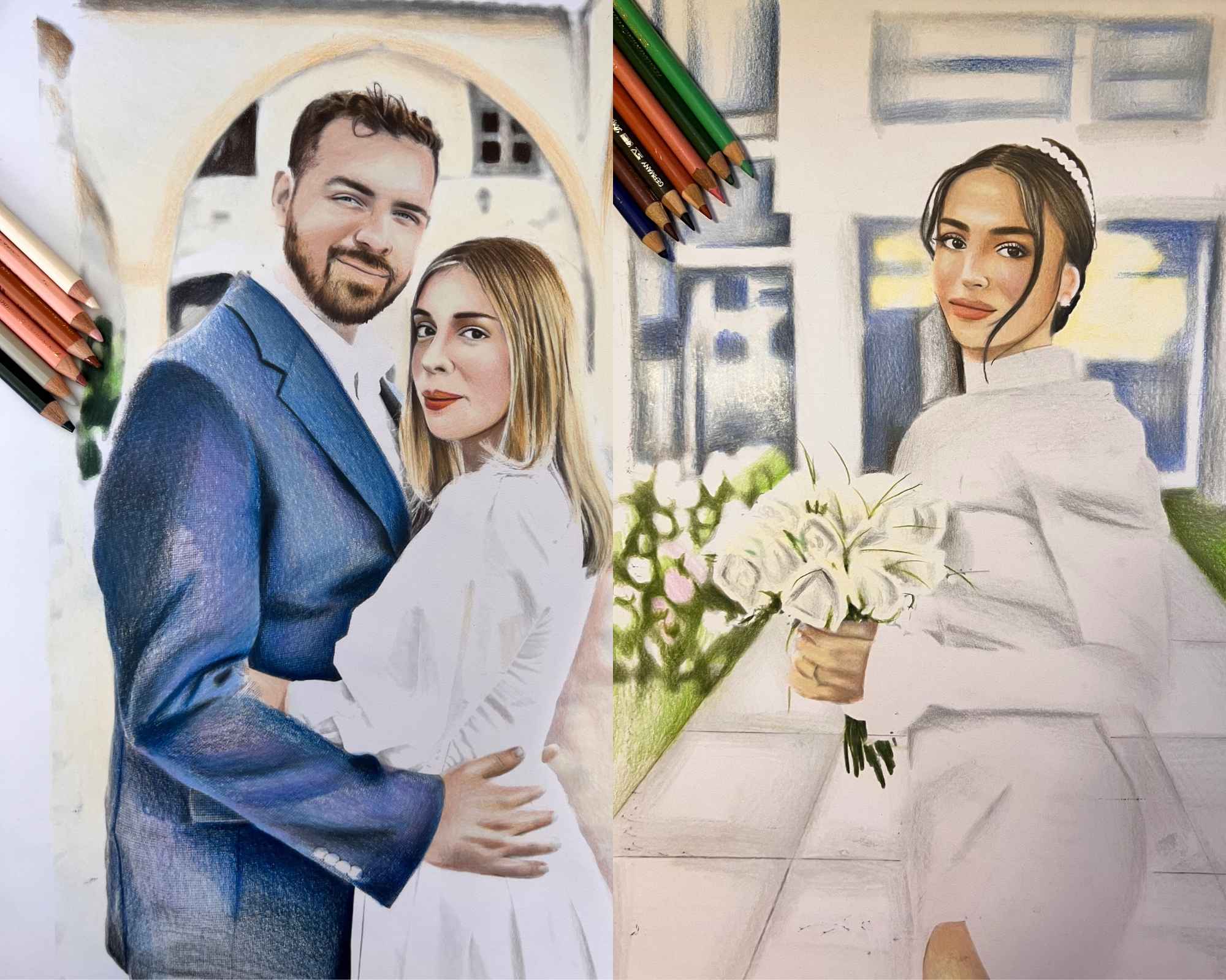 מתנה ליום נישואין- ציור זוגי מהחתונה