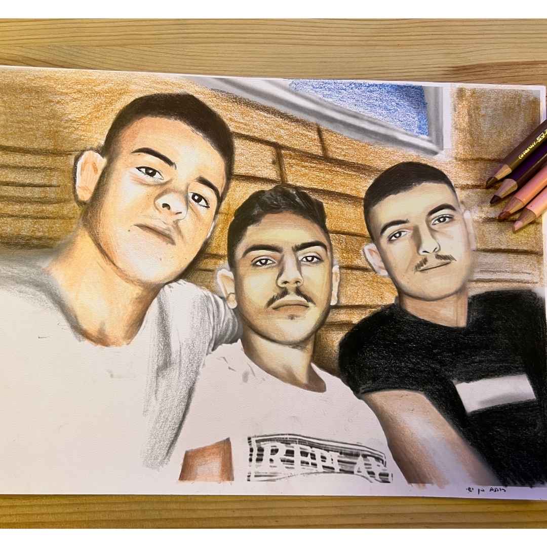 מתנה לאח גדול - ציור דיוקן בעיפרון