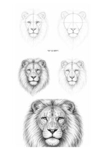 איך מציירים אריה שלב אחר שלב